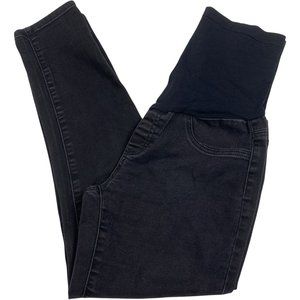 Bella Vida Maternity Jeans Medium Jeggings Skinny Cropped Black Rhinestones Stre